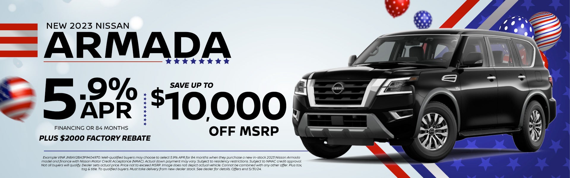 2023 Nissan Armada $10,000 off MSRP! 5.9% 84 Months with $20
