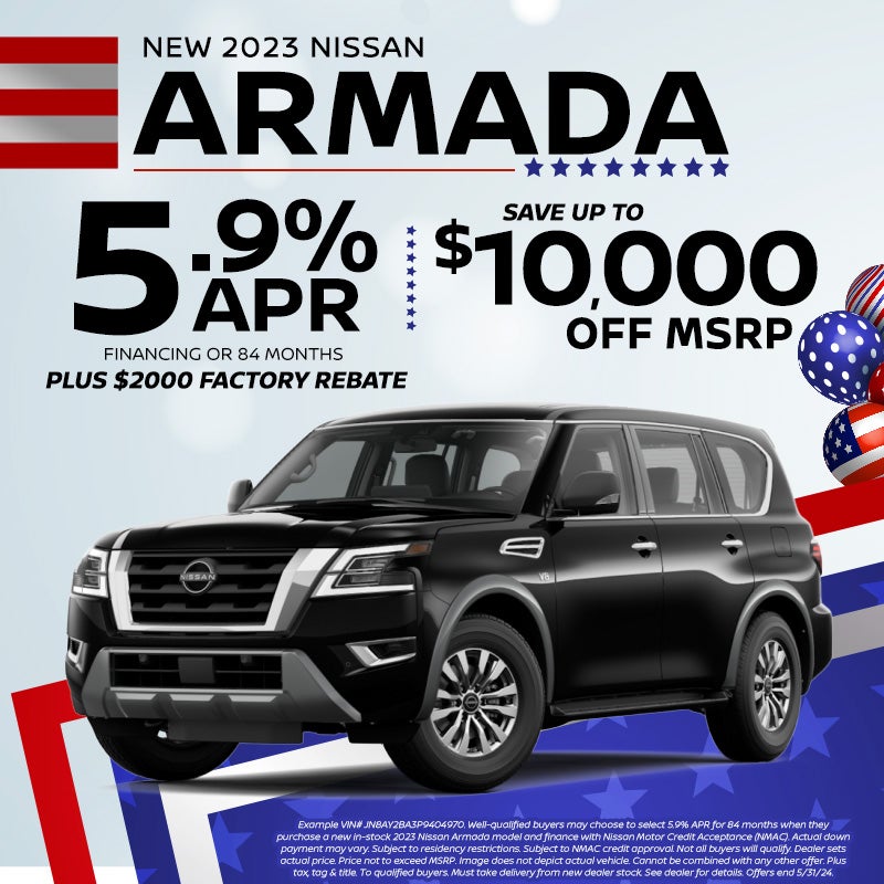 2023 Nissan Armada $10,000 off MSRP! 5.9% 84 Months with $20